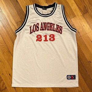 Los Angeles 213 Black & White Apparel Basketball Jersey Large